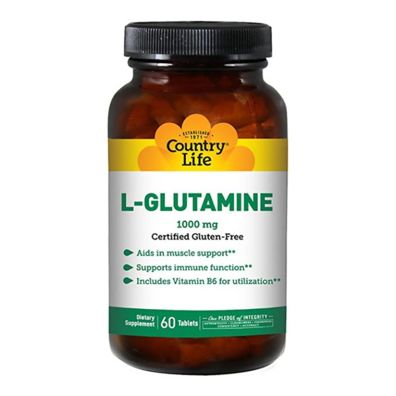 Country Life L-Glutamine 1000mg 60 Tablets Country Life L-Glutamine 1000mg 60 Tablets