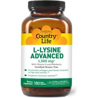 Country Life L-Lysine Advanced 1500mg 180 Capsules