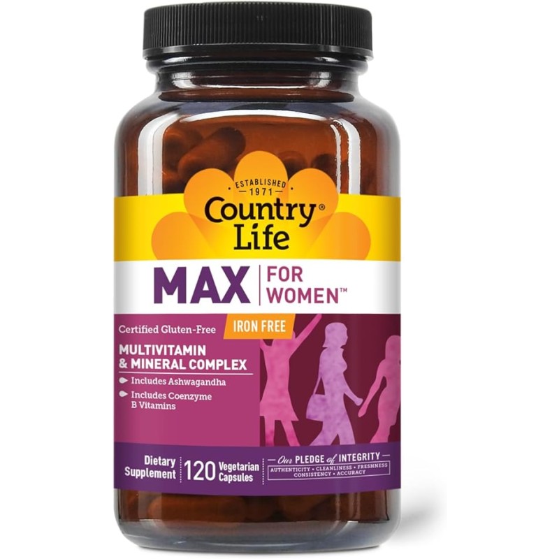 Country Life Max For Women Iron Free 120 Capsules Country Life Max For Women Iron Free 120 Capsules