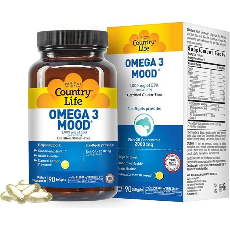 Country Life Omega 3 Mood 90 Softgels Country Life Omega 3 Mood 90 Softgels