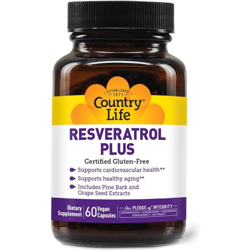 Country Life Resveratrol Plus 60 Capsules Country Life Resveratrol Plus 60 Capsules