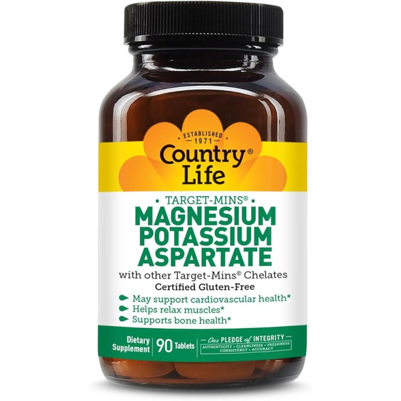 Country Life Target Magnesium Potassium Aspartate  90 Tablets
