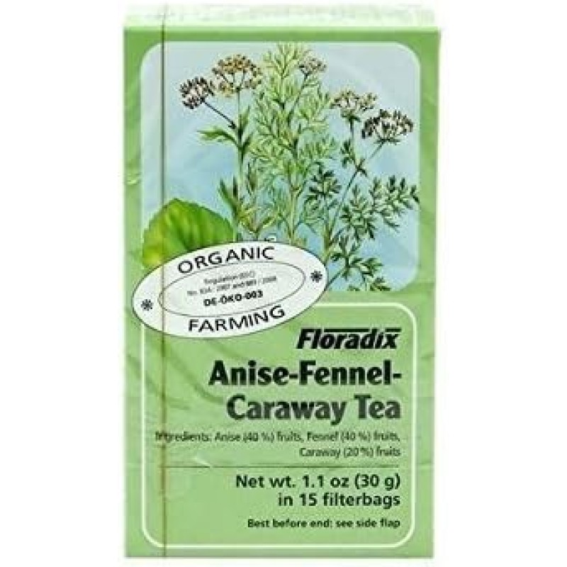 Floradix Anise Fennel Caraway Herbal 15 Tea Bags