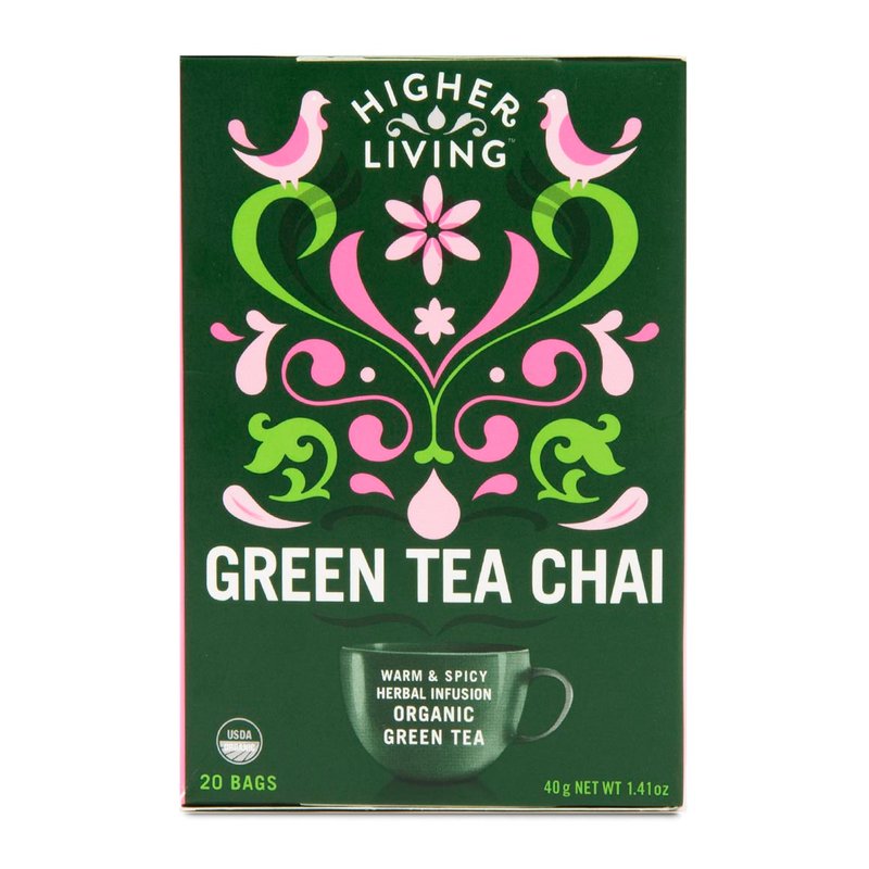 Higher Living Organic Green Tea Chai 20 Bags