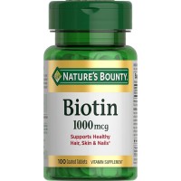 Nature's Bounty Biotin 1000mcg Coated 100 Veg Tablets