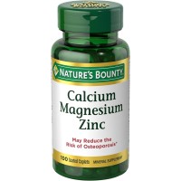 Nature's Bounty Calcium Magnesium Zinc w/D3 Coated 100 Caplets