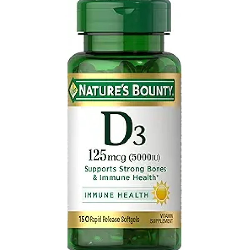 Nature's Bounty D3 125mcg - 5000iu Rapid Release 150 Softgels