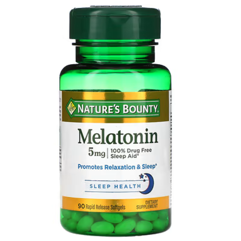 Nature's Bounty Melatonin 5mg Rapid Release 90 Softgels