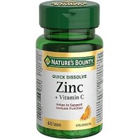 Nature's Bounty Vitamin C+ Zinc Quick Dissolve 60 Veg Tablets