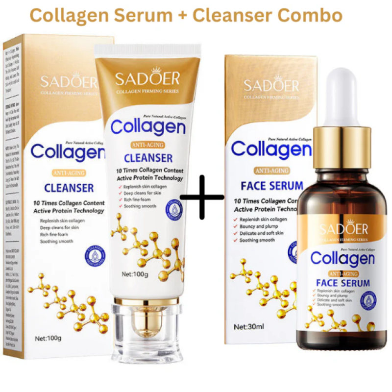 Sadoer Collagen Anti-aging Cleanser and Serum Combo