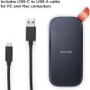 Sandisk 2TB Portable SSD E30 - Up to 800MB/s, USB-C, USB 3.2 Gen 2, Updated Firmware - External Solid State Drive