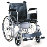 Jianlian Commode With Castors Wheelchair Detachable Armrests & Footrests