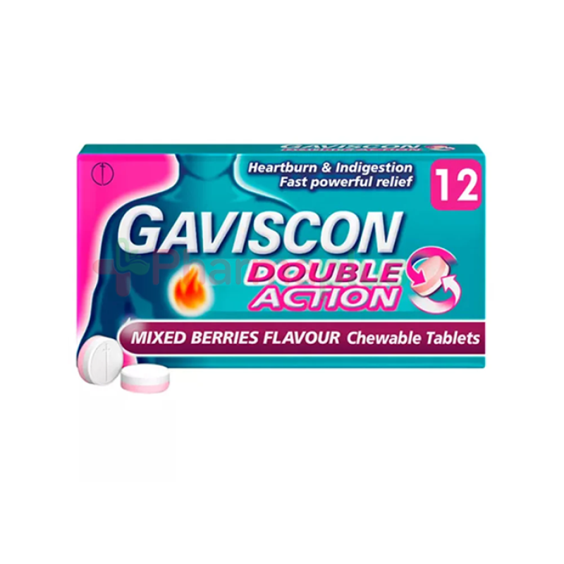 Gaviscon Double Action Mixed Berries 12 Tablets Gaviscon Double Action Mixed Berries 12 Tablets