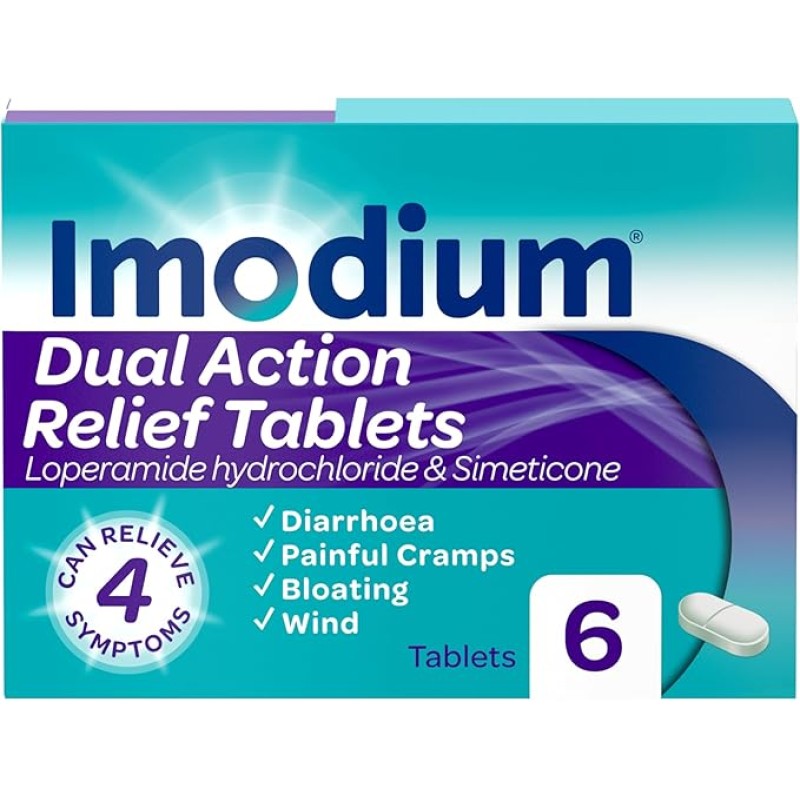 Imodium Dual Action Relief 6 Tablets Imodium Dual Action Relief 6 Tablets
