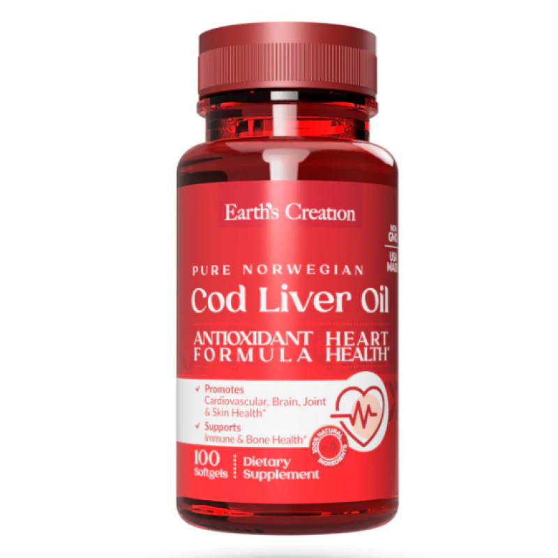Earth's Creation Cod Liver Oil 400mg 100 Softgels