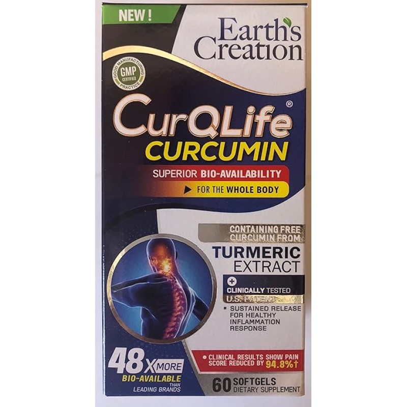Earth's Creation Curqlife Curcumin With Boswellia 60 Softgels