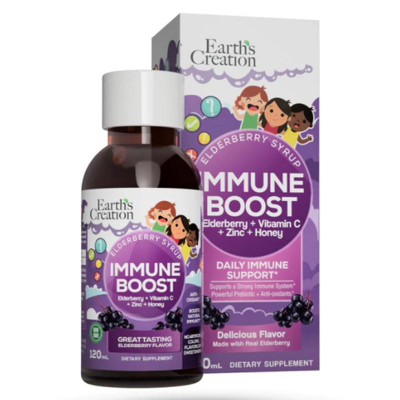 Earth's Creation Immune Boost Elderberry + Vitamin C + Zinc + Honey 120ml