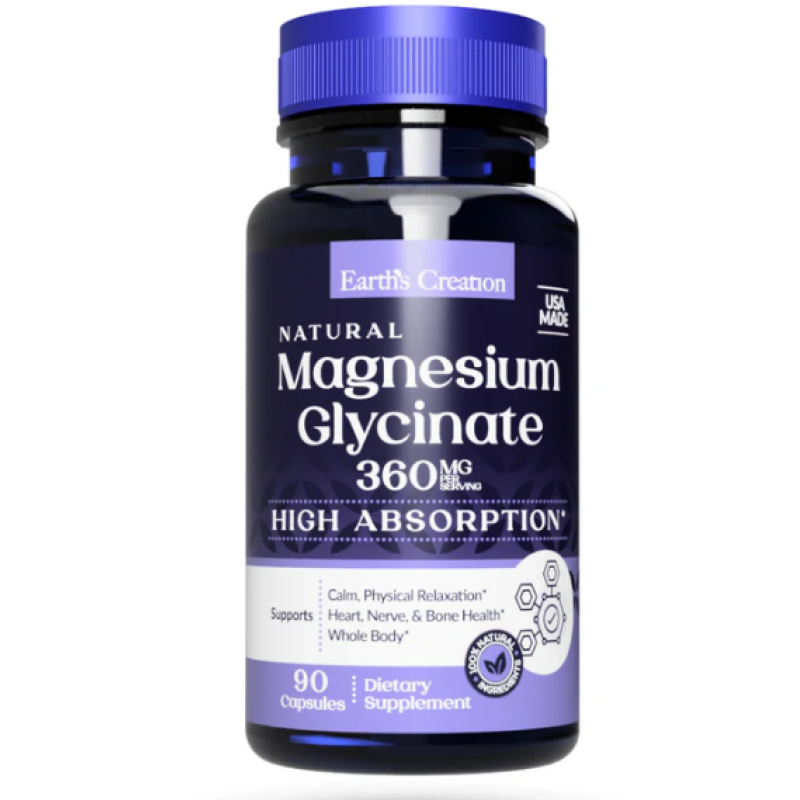Earth's Creation Magnesium Glycinate 360mg 90 Capsules