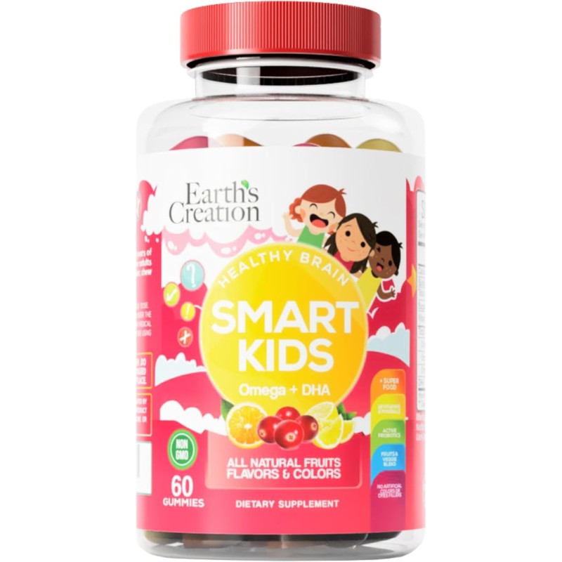 Earth's Creation Smart Kids Omega 3+Dha 60 Gummies