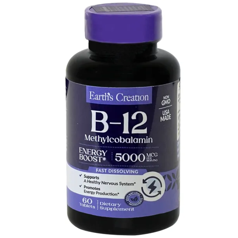 Earth's Creation Vitamin B-12 5000mcg 60 Tablets