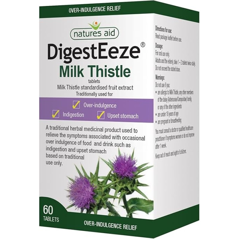 Natures Aid DigestEeze - Milk Thistle 60 Tablets