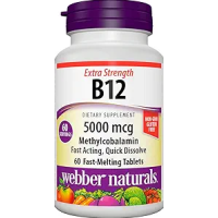 Webber Naturals B12 Methylcobalamin 5000mcg Sublingual 60 Tablets