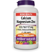 Webber Naturals Calcium Magnesium Zinc 200 Caplets