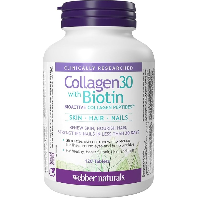 Webber Naturals Collagen 30 With Biotin 120 Tablets