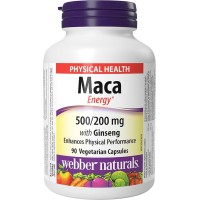 Webber Naturals Maca Energy with Ginseng 500/200mg 90 Veg Capsules