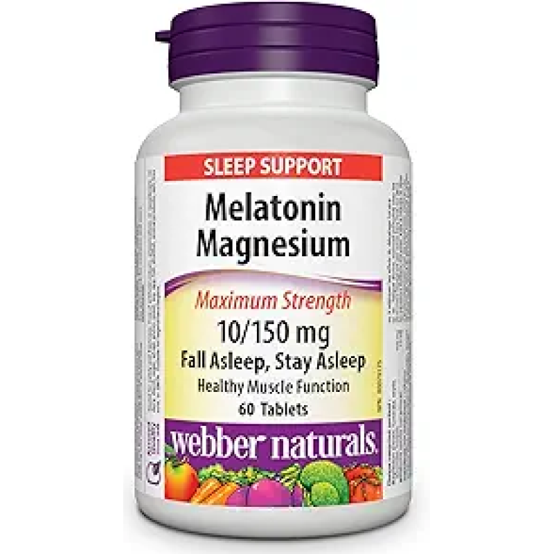 Webber Naturals Melatonin 10mg/Magnesium 150mg  60 Tablets
