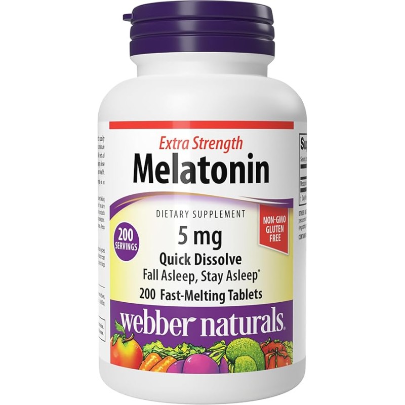 Webber Naturals Melatonin 5mg Time Release 60 Tablets