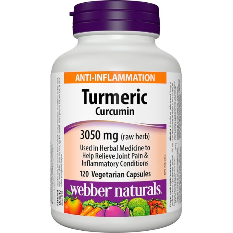 Webber Naturals Turmeric Curcumin 3050mg 60 Veg Capsules