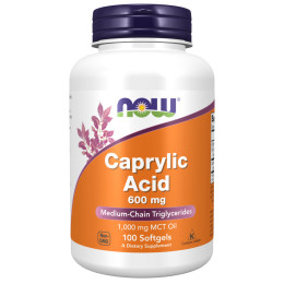 NOW Caprylic Acid 600Mg 100Softgels