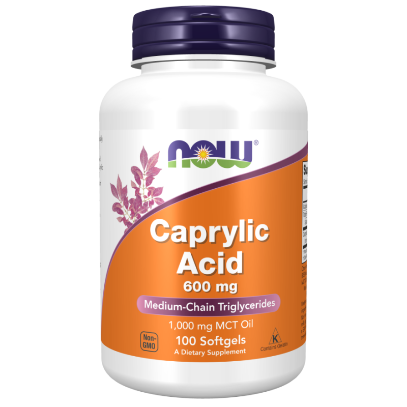 NOW Caprylic Acid 600Mg 100Softgels