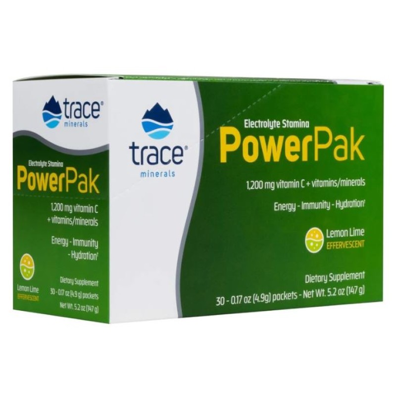 Trace Minerals PowerPak Vitamin C Lemon 1200GM 30s