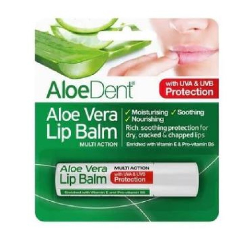 Optima Aloe Vera Lip Balm With Tea Tree & Lysine 4g