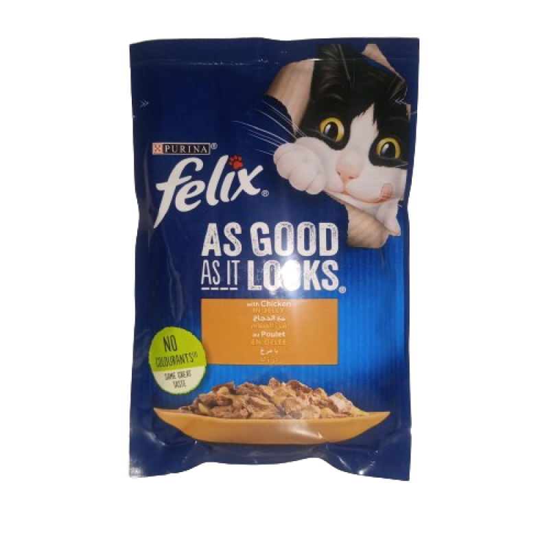 FELIX PURINA AS GOOD AS IT LOOKS CHICKEN IN JELLY WET CAT FOOD 85G FELIX PURINA AS GOOD AS IT LOOKS CHICKEN IN JELLY WET CAT FOOD 85G