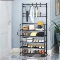 Multifunctional shoe rack with hangers 5 Tier