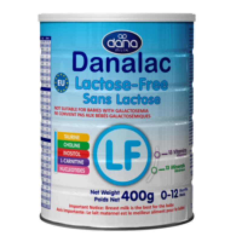 DANALAC LACTOSE-FREE MILK FORMULA 0-12 MONTHS 400G X6