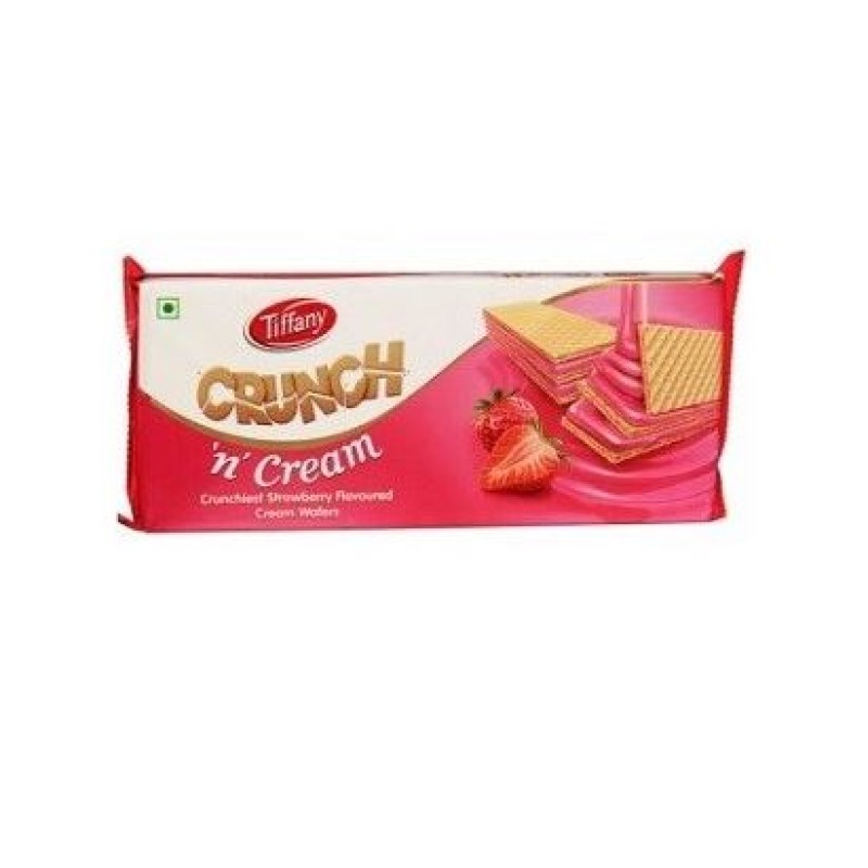 TIFFANY CRUNCH N CREAM WAFERS STRAWBERRY 76G