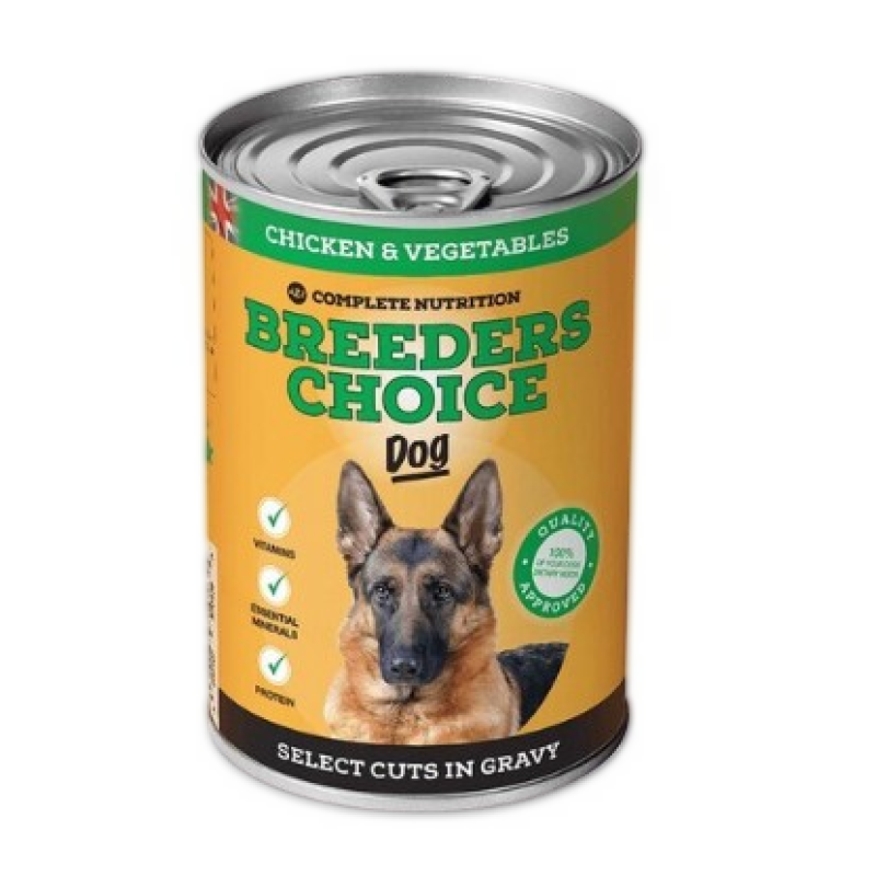 BREEDERS CHOICE DOG FOOD,CHICKEN & VEGETABLES IN GRAVY 400G