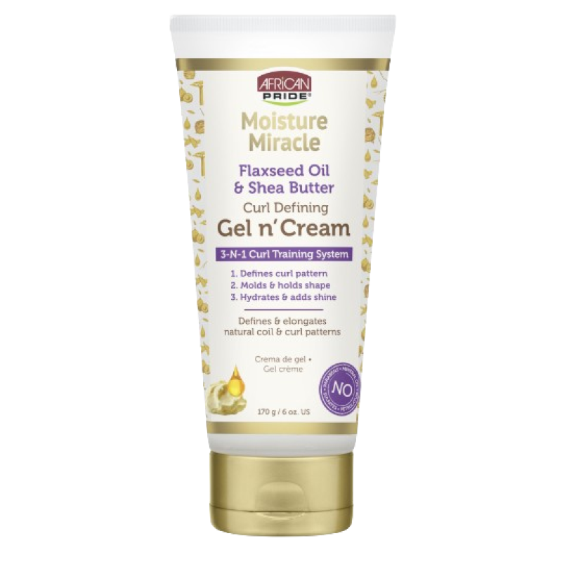 African Pride Moisture Miracle Flaxseed Oil & Shea Butter Gel & Cream 170g
