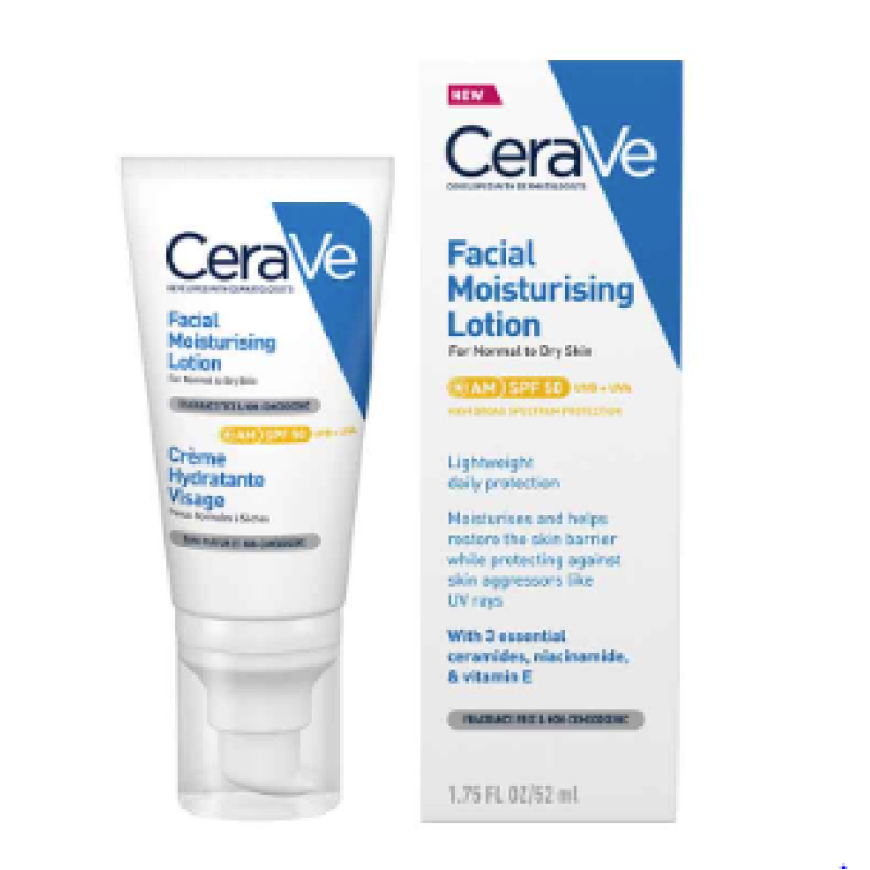 CERAVE AM FACIAL MOISTURIZING LOTION SPF 50 52 ML