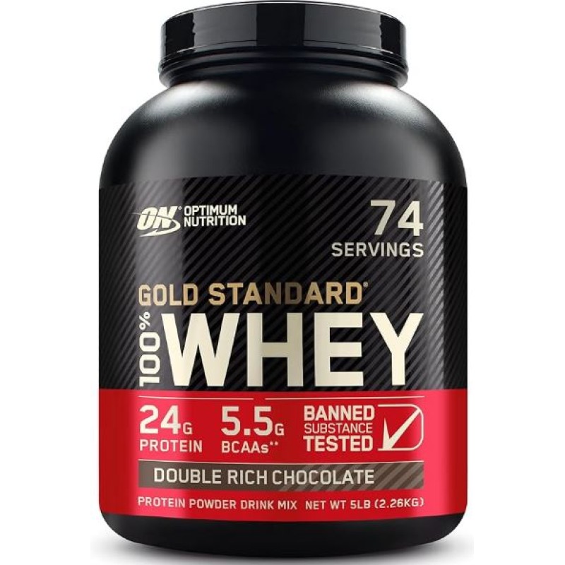 OPTIMUM NUTRITION GOLD STANDARD 100% WHEY DOUBLE RICH CHOCOLATE 5LBS(2.27KG)