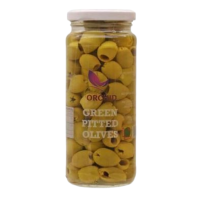 GOLDEN ORCHID PITTED GREEN OLIVES 340g 