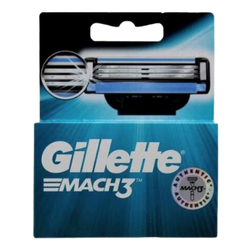 GILLETTE MACH 3 SHAVING RAZOR BLADES 4PC