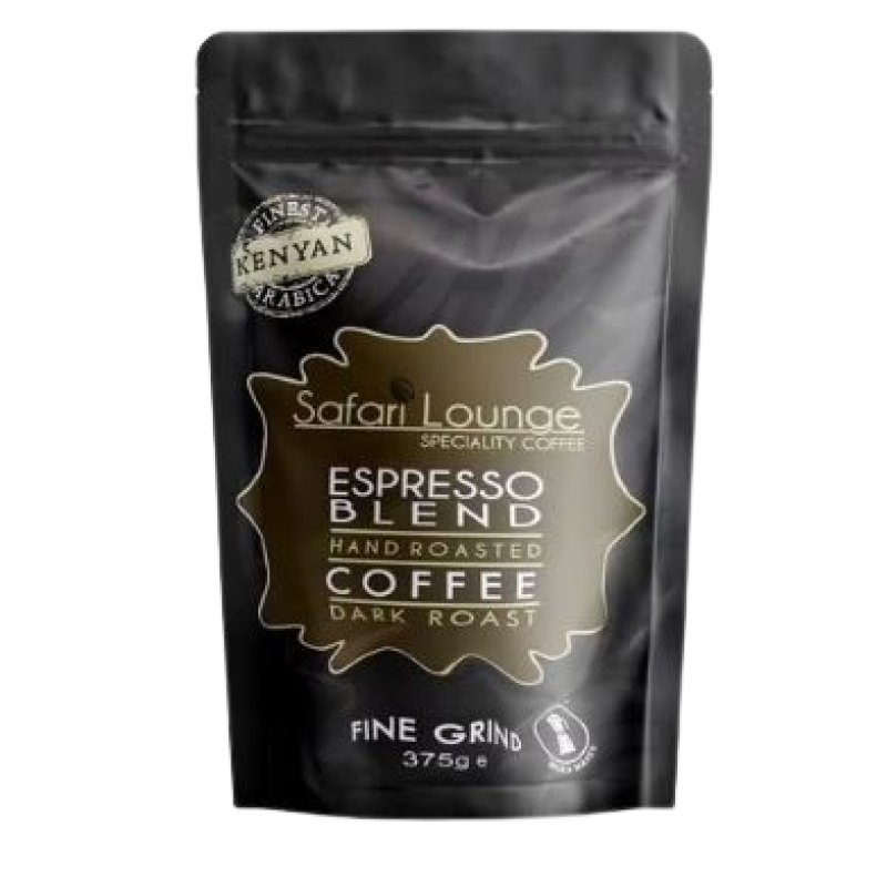 SAFARI LOUNGE ESPRESSO BLEND DARK ROASTED COFFEE 375G 