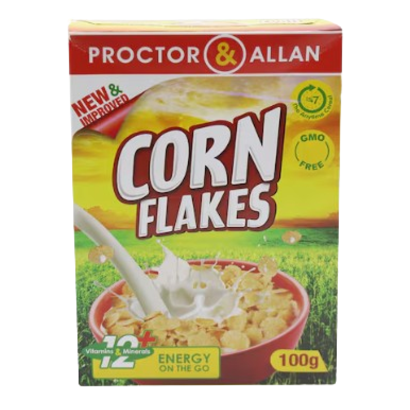 PROCTOR AND ALLAN CORNFLAKES CEREAL 100G