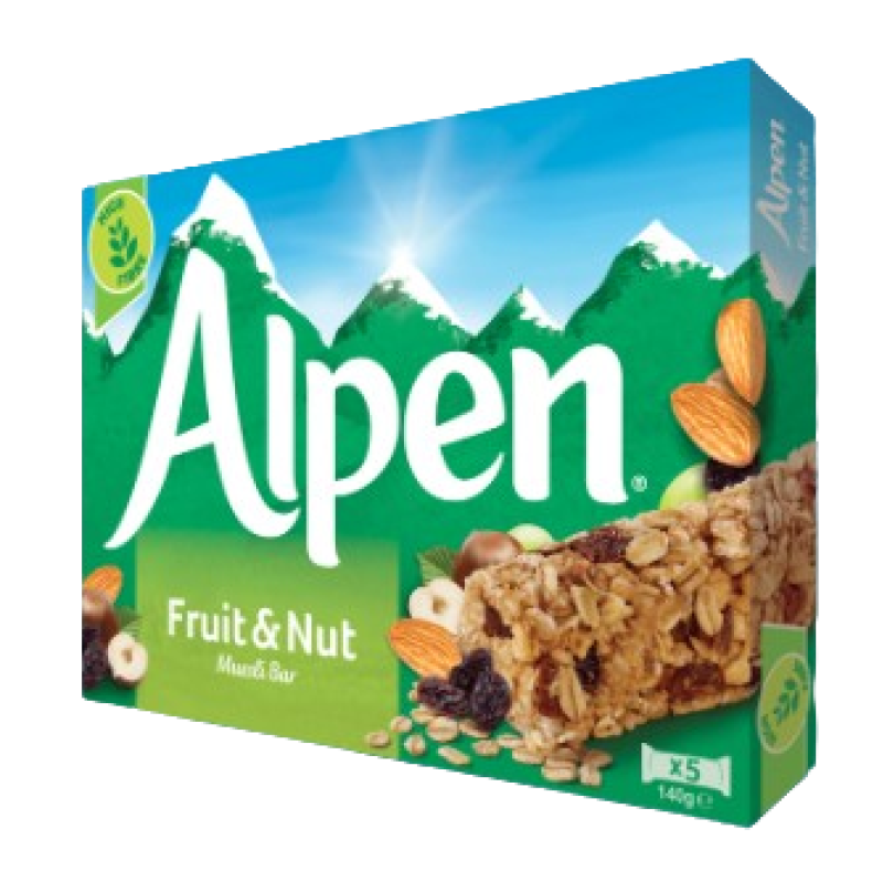 ALPEN BARS  FRUIT N NUT 140G