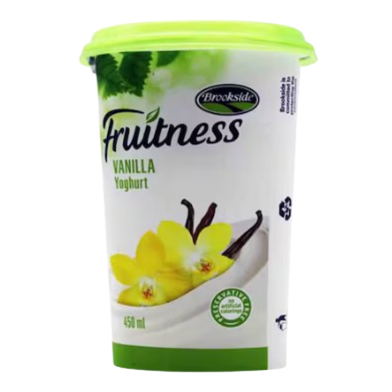 BROOKSIDE FRUITNESS VANILLA YOGHURT 450ML